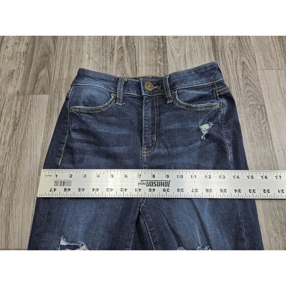 SO Jeans Womens 3 High Rise Jegging Blue Distressed Skinny Stretch Denim Pants - Picture 10 of 13